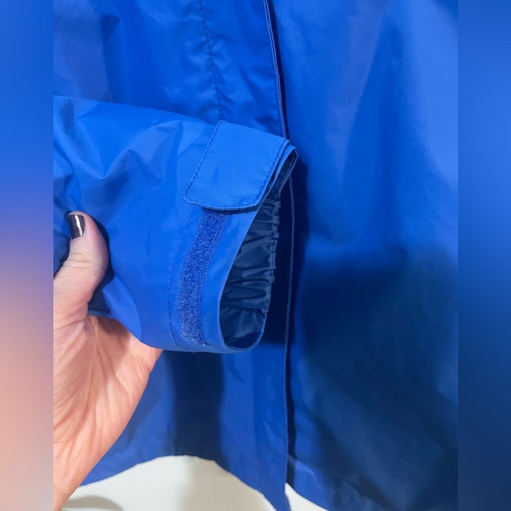 Columbia Bright Blue Hooded Rain Jacket Mesh Lining Sz M - Picture 6 of 9